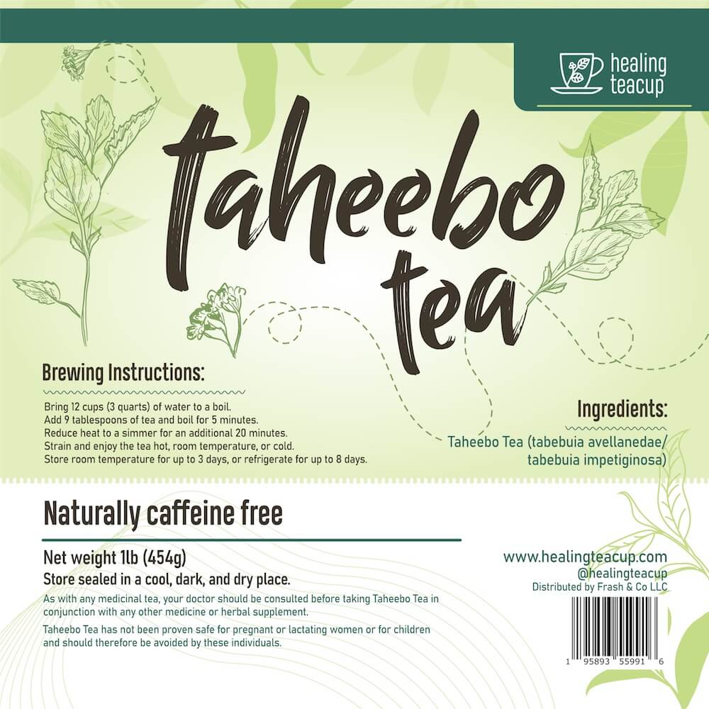 Taheebo Tea - Natural Pau D'Arco Inner Bark Label
